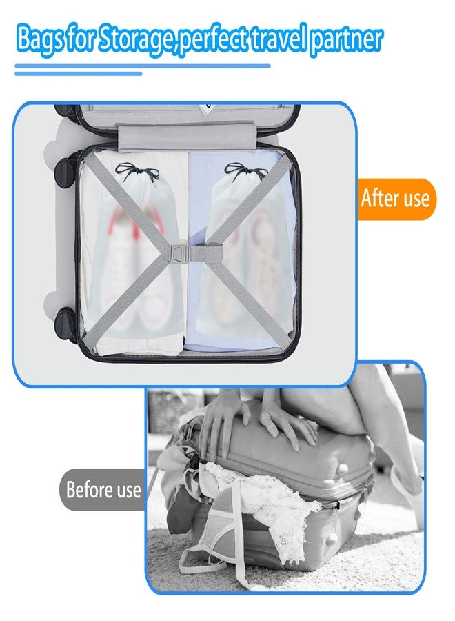 Ajedrmy Clear Travel Shoe Bags, 15.7 x 11.8 inches, Drawstring, Waterproof, 5 Pack, Portable, White, ShB-01, White, Unisex Adults - Image 4